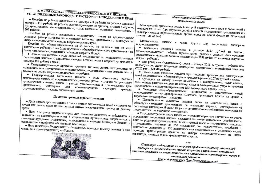 ИП О мерах соцподдержки семей имеющих детей2